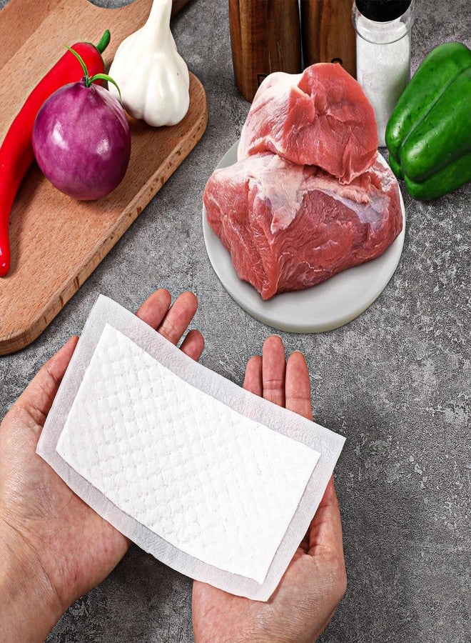 Zelphvt 500 Pcs Meat Absorbent Pads 4x7 inch White Meat Pads for Vacuum Sealer Bags 60 Grams Fish and Poultry Pad Absorbent Soaking Pads for Kitchen and Shop - Image 4